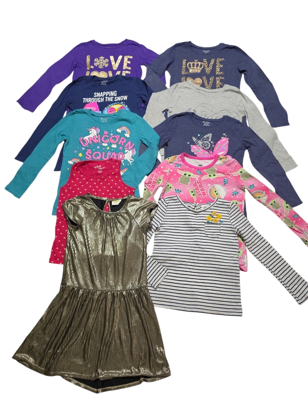 Bundle Lot Girls Long Sleeve Shirts Size 7/8 Medium